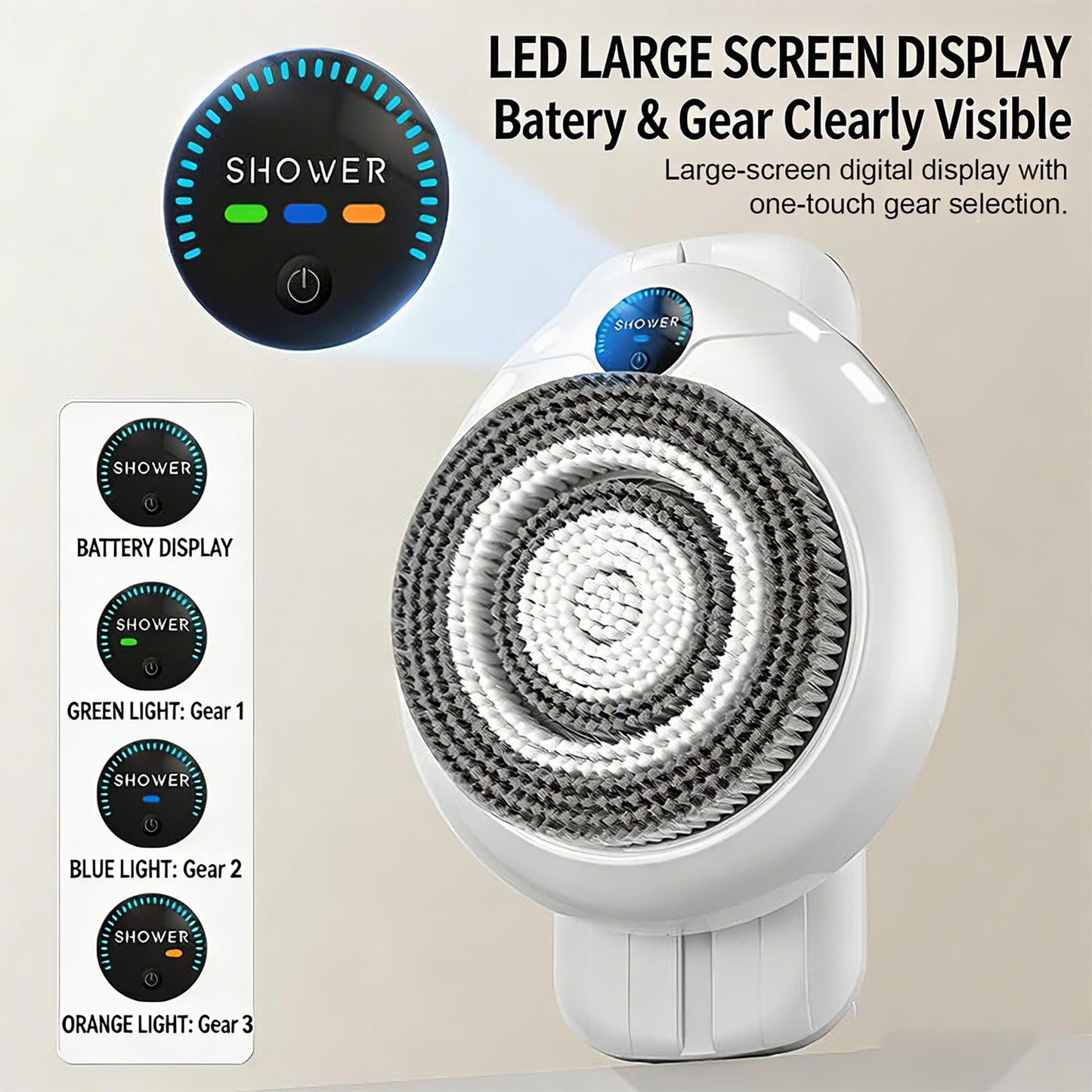 Wall-Mounted Electric Body Scrubber with Soft Bristles for Shower Care