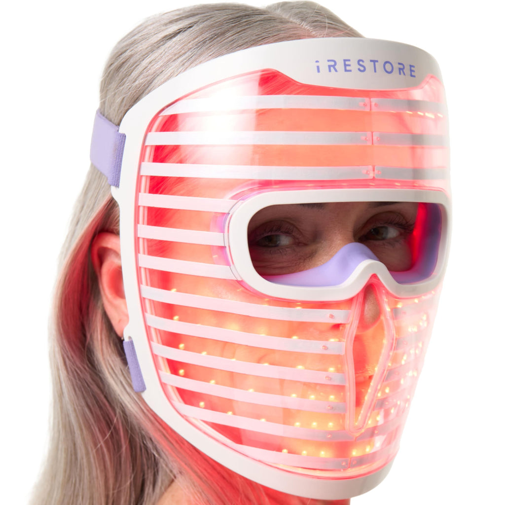LED Face Mask with Red, Blue & Infrared Light Therapy for Skin Care