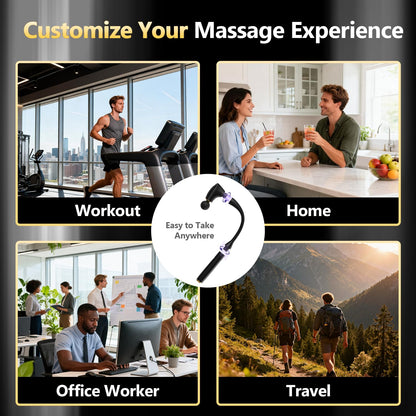 2-in-1 Percussion Massage Gun with Extension Handle for Deep Tissue Relief